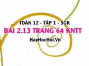 Bài 2.13 trang 64 Toán 12 tập 1 Kết nối tri thức